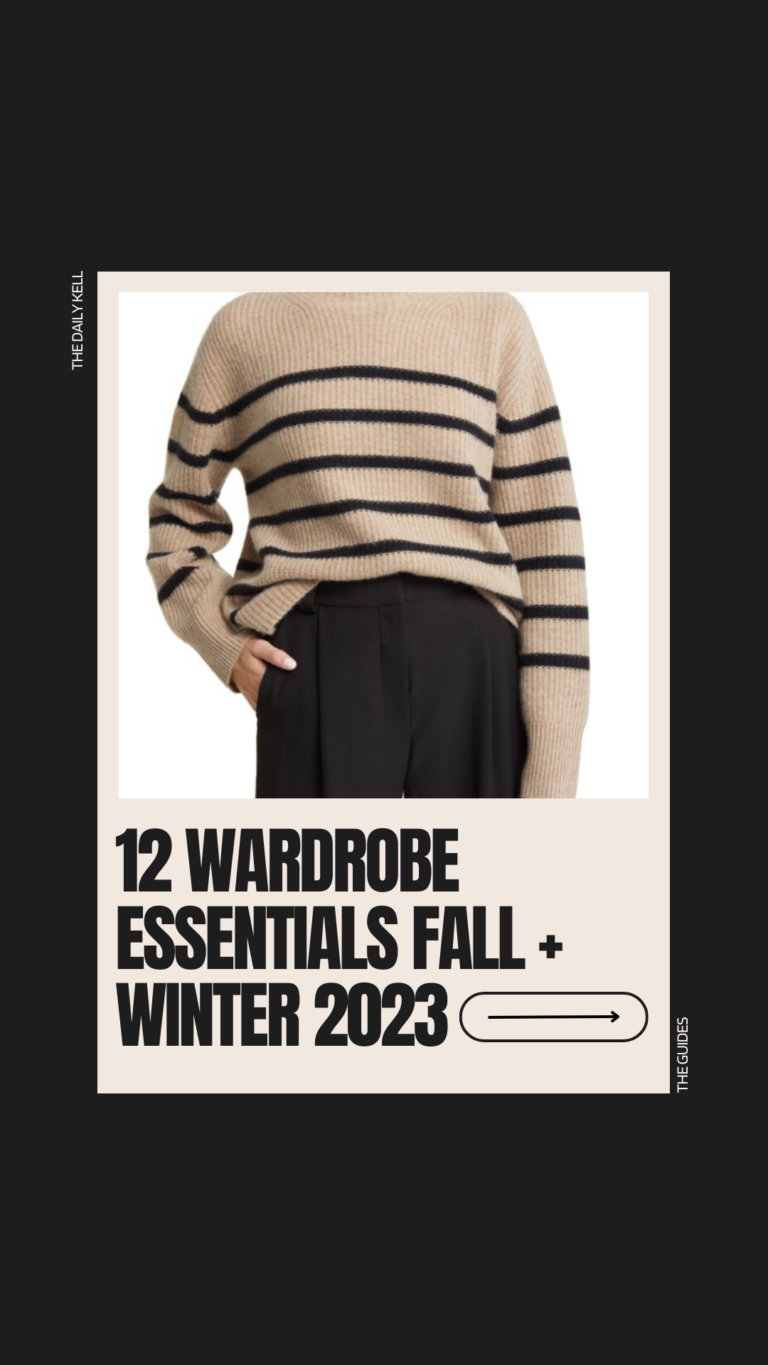 12 wardrobe essentials for fall + winter 2023, wardrobe essentials, capsule wardrobe