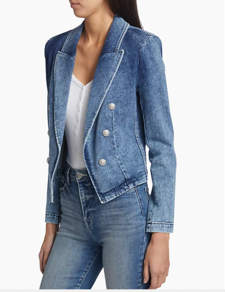 l'agence wayne double breasted denim jacket dupe